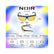 A product infographic for the Noir Edge safety glasses, showing two views of the yellow-tinted safety glasses with black frames, along with dimension measurements.